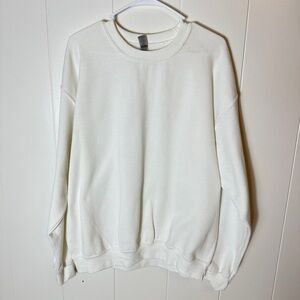 Gildan Women's White Crew Neck Sweater G18000